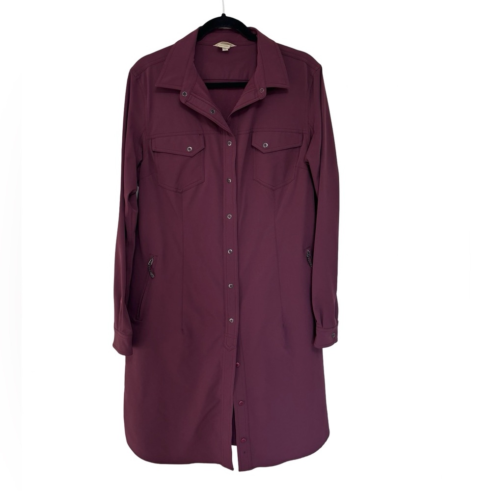 Duluth Trading Co. Women's Flexpedition Long Sleeve Dress in Wine - Size L - Picture 2 of 9